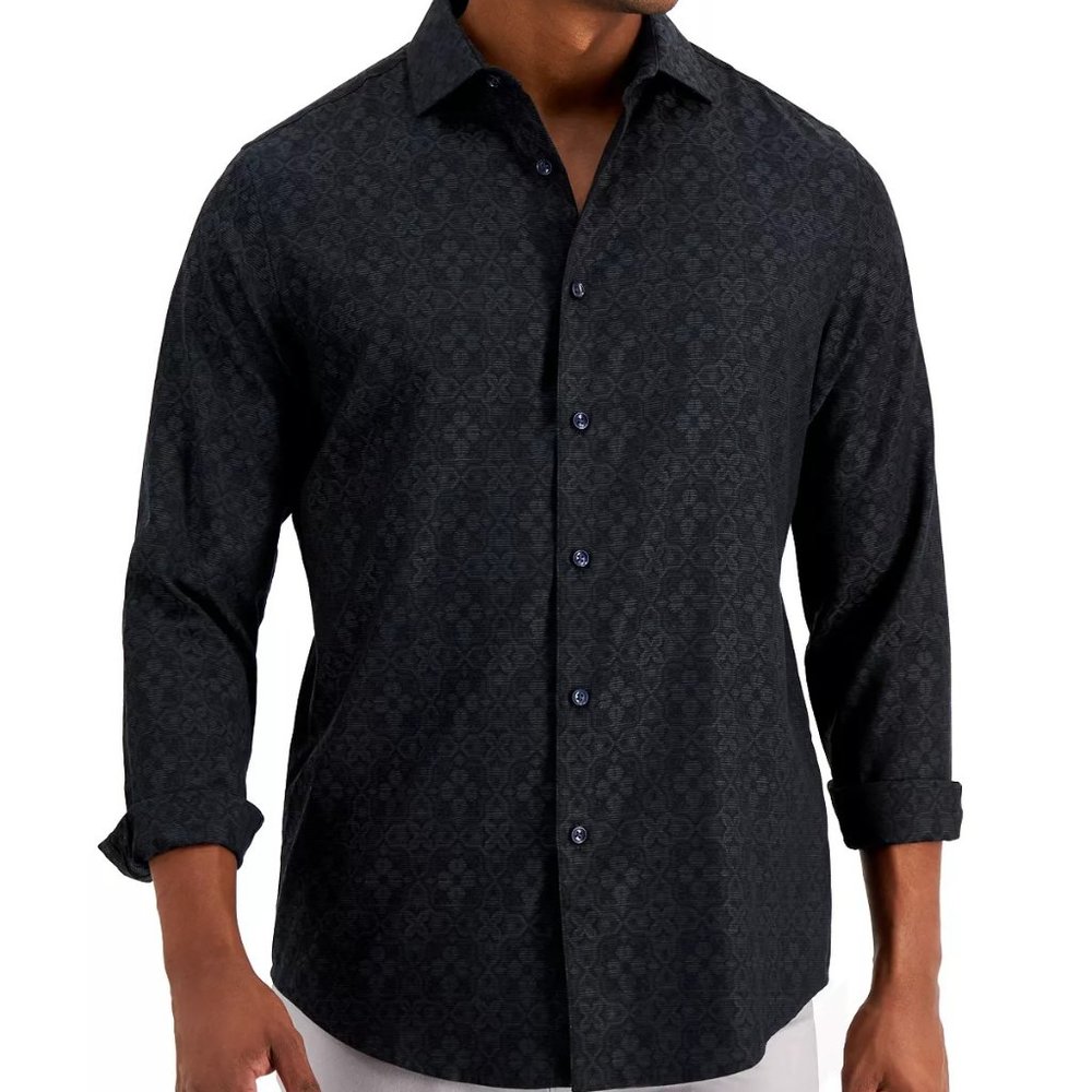 Afani Mens Relaxed fit Medallion-Print Shirt - Size XL